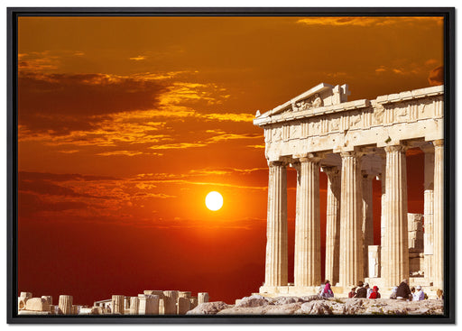 Tempel der Athene auf Leinwandbild gerahmt Größe 100x70