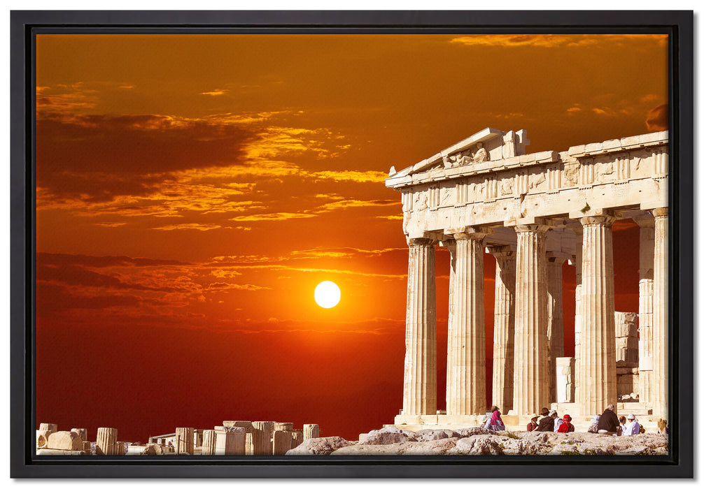 Tempel der Athene auf Leinwandbild gerahmt Größe 60x40