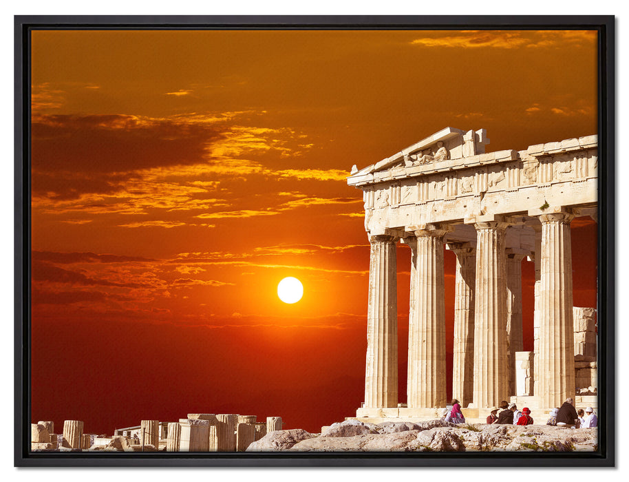 Tempel der Athene auf Leinwandbild gerahmt Größe 80x60