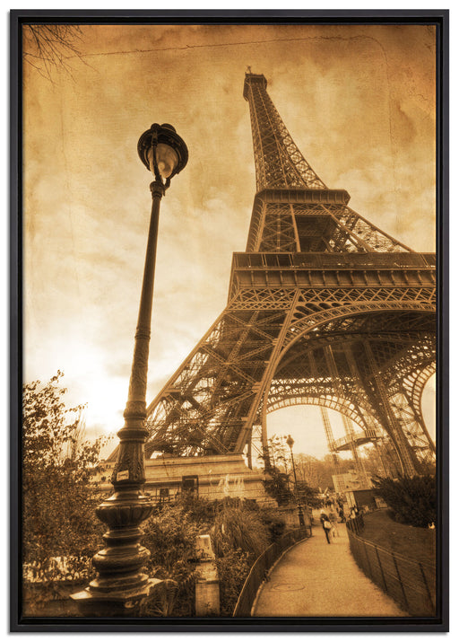 Pariser Eifelturm Retro auf Leinwandbild gerahmt Größe 100x70