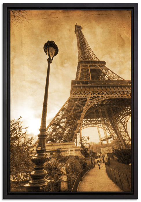 Pariser Eifelturm Retro auf Leinwandbild gerahmt Größe 60x40