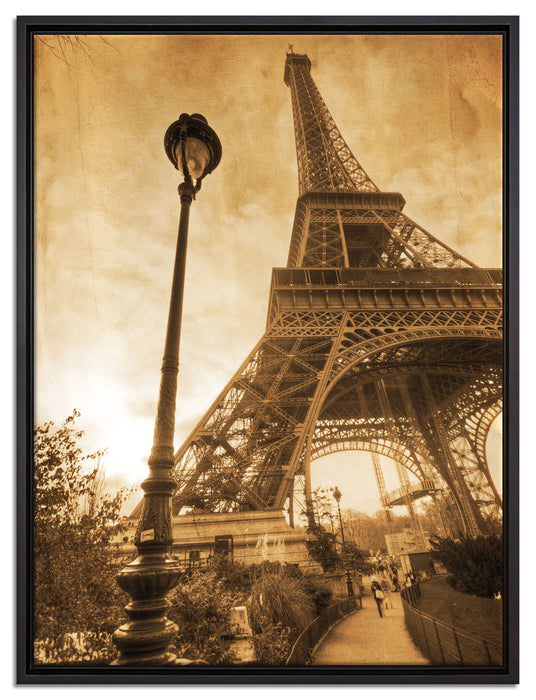 Pariser Eifelturm Retro auf Leinwandbild gerahmt Größe 80x60