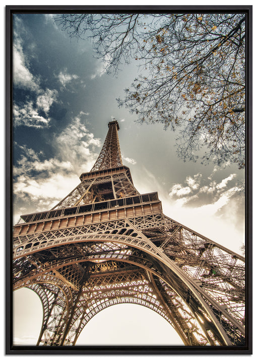 Eindrucksvoller Eifelturm Paris auf Leinwandbild gerahmt Größe 100x70