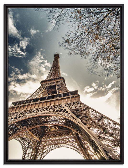 Eindrucksvoller Eifelturm Paris auf Leinwandbild gerahmt Größe 80x60