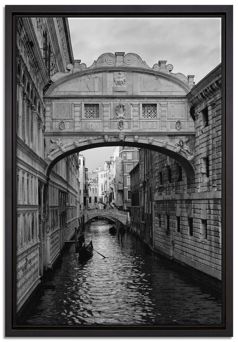 Romantischer Kanal in Venedig auf Leinwandbild gerahmt Größe 60x40