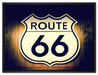 Modernes Route 66 Schild auf Leinwandbild gerahmt Größe 80x60