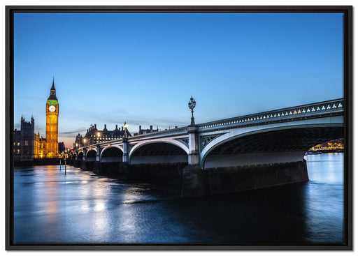 Westminster Bridge Big Ben auf Leinwandbild gerahmt Größe 100x70