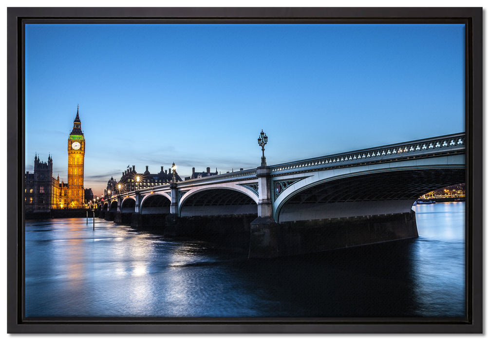 Westminster Bridge Big Ben auf Leinwandbild gerahmt Größe 60x40
