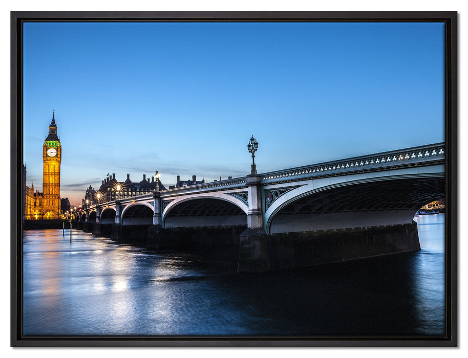 Westminster Bridge Big Ben auf Leinwandbild gerahmt Größe 80x60