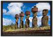 Moai Statuen Osterinseln auf Leinwandbild gerahmt Größe 60x40