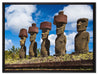 Moai Statuen Osterinseln auf Leinwandbild gerahmt Größe 80x60