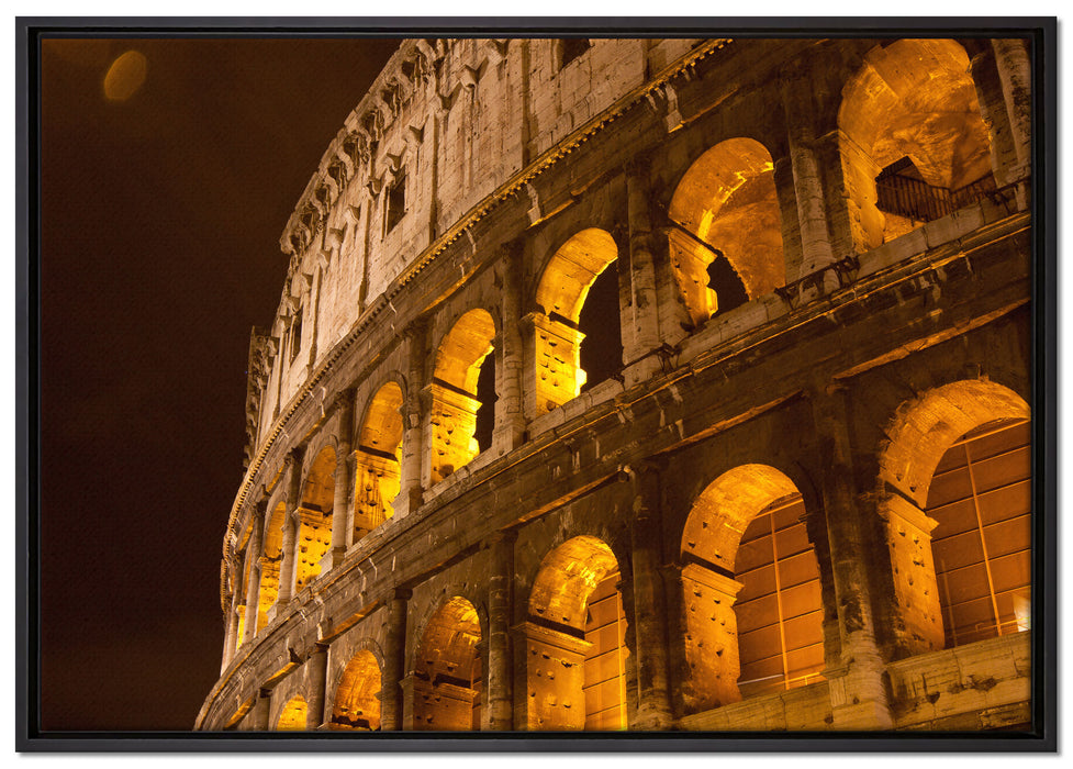 Amphitheater in Rom bei Nacht auf Leinwandbild gerahmt Größe 100x70