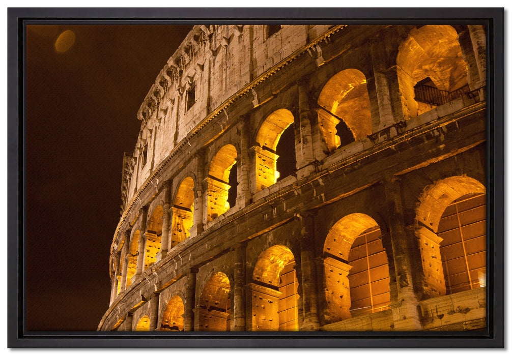Amphitheater in Rom bei Nacht auf Leinwandbild gerahmt Größe 60x40