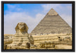 Sphinx von Gizeh mit Pyramide auf Leinwandbild gerahmt Größe 60x40