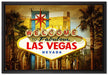 Las Vegas Ortseingangsschild auf Leinwandbild gerahmt Größe 60x40