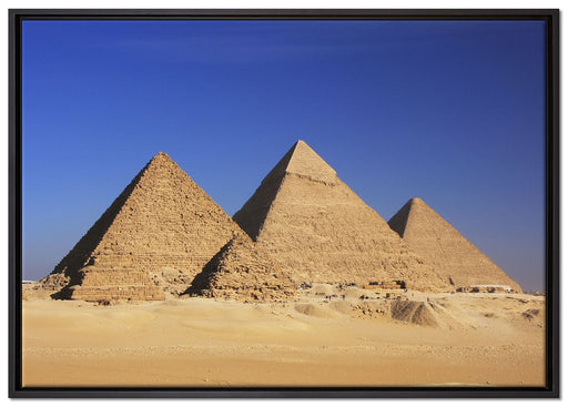 Pyramiden von Gizeh auf Leinwandbild gerahmt Größe 100x70