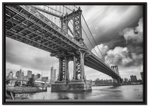 Manhattan Bridge New York auf Leinwandbild gerahmt Größe 100x70