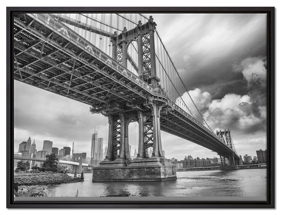 Manhattan Bridge New York auf Leinwandbild gerahmt Größe 80x60