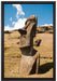 Moai Statue auf den Osterinseln auf Leinwandbild gerahmt Größe 60x40