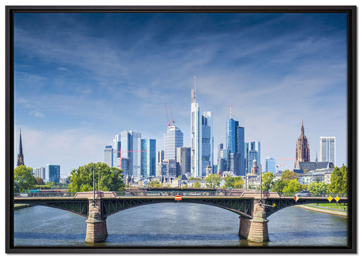 Skyline von Frankfurt am Main auf Leinwandbild gerahmt Größe 100x70