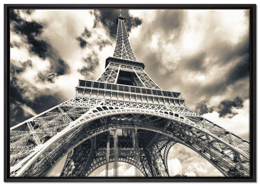 Prächtiger Eifelturm in Paris auf Leinwandbild gerahmt Größe 100x70