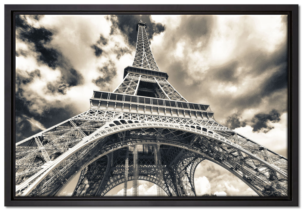 Prächtiger Eifelturm in Paris auf Leinwandbild gerahmt Größe 60x40