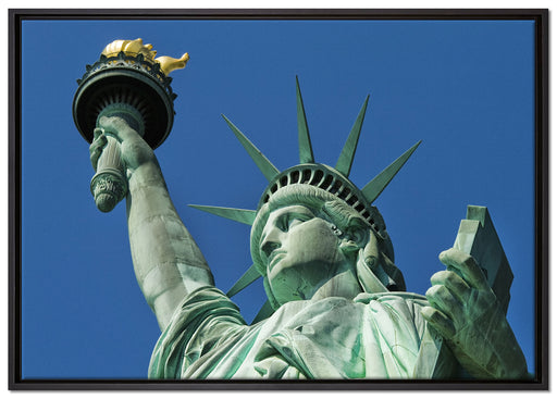Freiheitsstatue in New York auf Leinwandbild gerahmt Größe 100x70