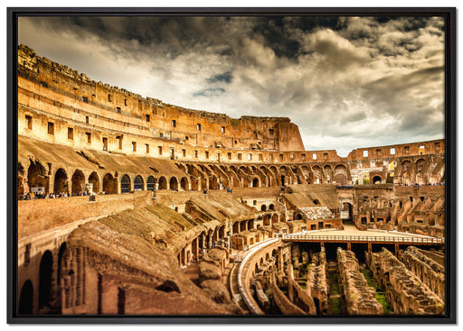 Colloseum in Rom von innen auf Leinwandbild gerahmt Größe 100x70