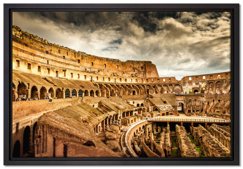 Colloseum in Rom von innen auf Leinwandbild gerahmt Größe 60x40