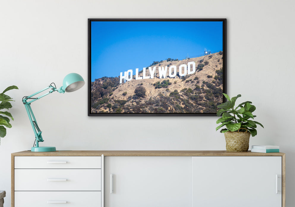 Hollywood Wahrzeichen auf Leinwandbild gerahmt verschiedene Größen im Wohnzimmer