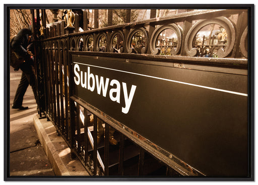 U-Bahn Subway London auf Leinwandbild gerahmt Größe 100x70