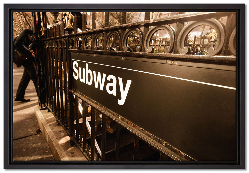 U-Bahn Subway London auf Leinwandbild gerahmt Größe 60x40