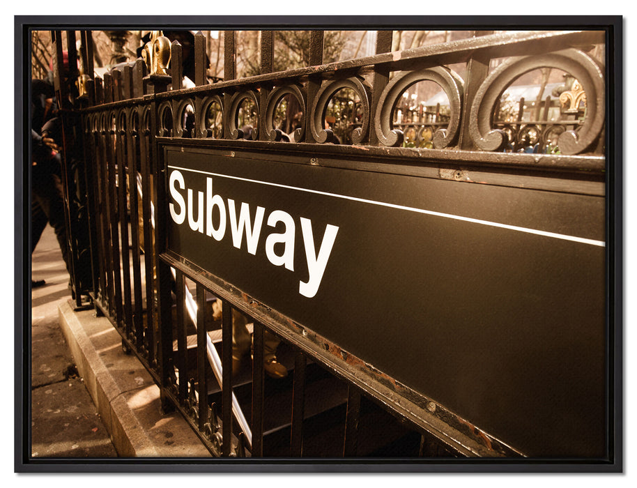 U-Bahn Subway London auf Leinwandbild gerahmt Größe 80x60