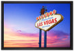 Las Vegas Schild in der Dämmerung auf Leinwandbild gerahmt Größe 60x40