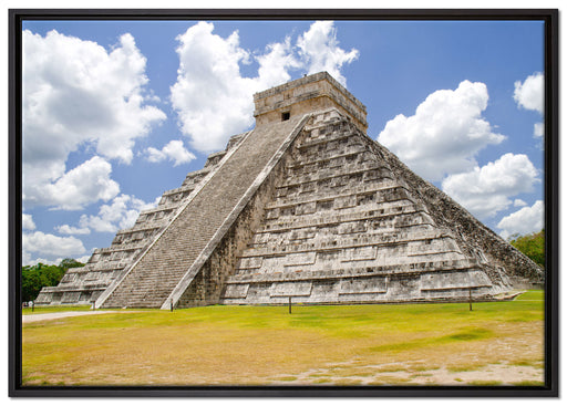 Maya Pyramide in Mexico auf Leinwandbild gerahmt Größe 100x70
