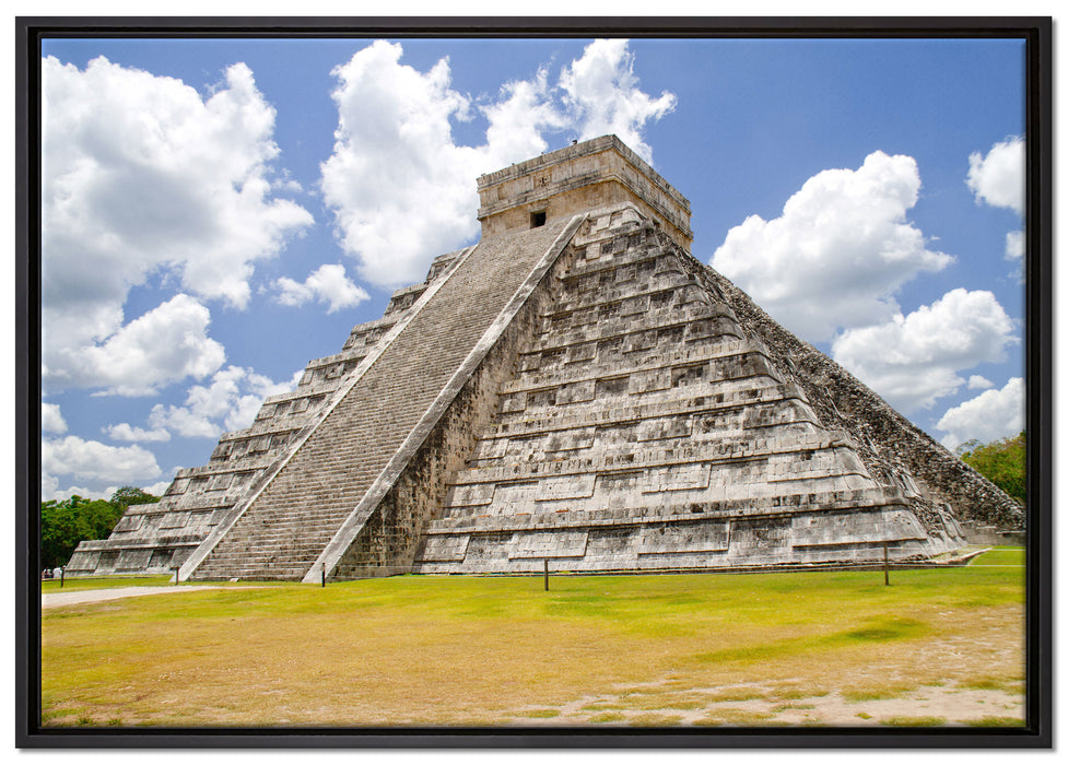 Maya Pyramide in Mexico auf Leinwandbild gerahmt Größe 100x70