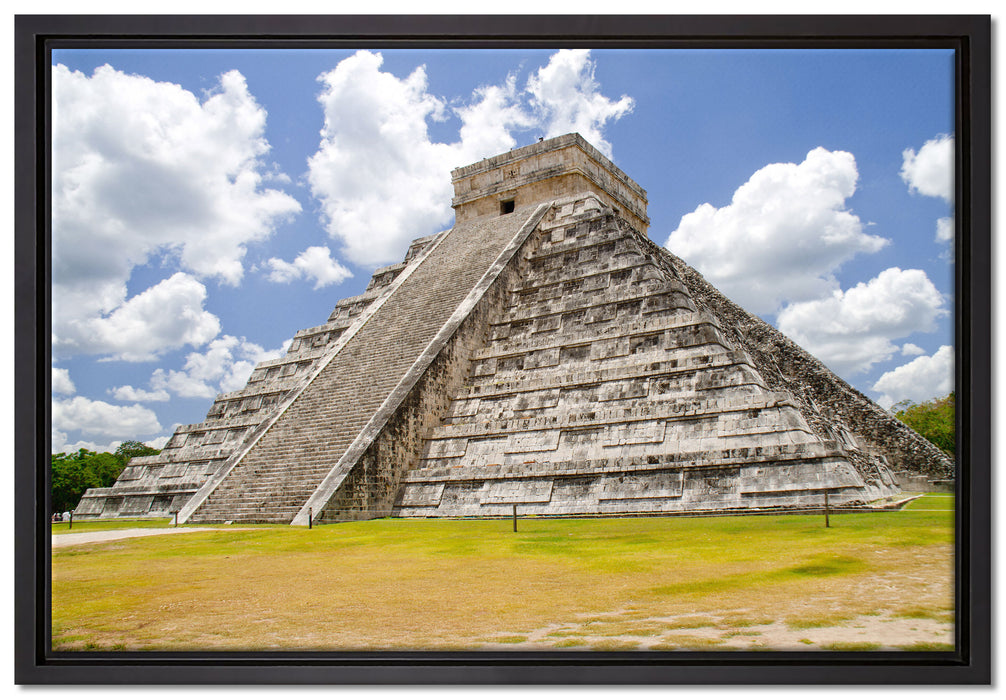 Maya Pyramide in Mexico auf Leinwandbild gerahmt Größe 60x40