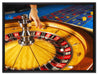 Roulette Tisch in Las Vegas auf Leinwandbild gerahmt Größe 80x60