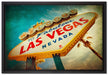 Las Vegas Retro Look auf Leinwandbild gerahmt Größe 60x40