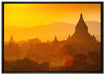 Buddha Tempel im Sonnenuntergang auf Leinwandbild gerahmt Größe 100x70