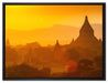 Buddha Tempel im Sonnenuntergang auf Leinwandbild gerahmt Größe 80x60