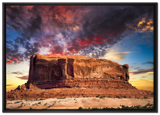 Monument Valley auf Leinwandbild gerahmt Größe 100x70