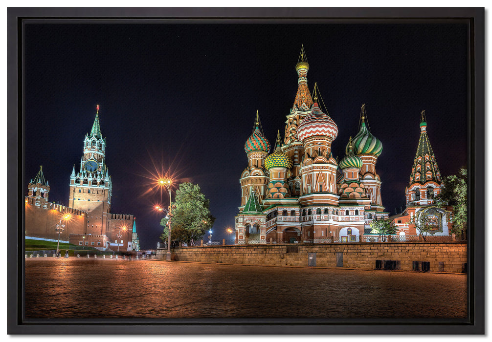 Basilius Kathedrale in Moskau auf Leinwandbild gerahmt Größe 60x40