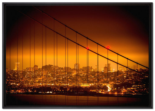 San Francisco Skyline auf Leinwandbild gerahmt Größe 100x70