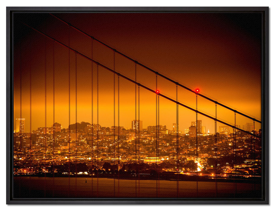 San Francisco Skyline auf Leinwandbild gerahmt Größe 80x60