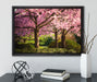 Rosa blühende Kirschbäume auf Leinwandbild gerahmt mit Kirschblüten
