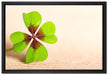 Glücks Kleeblatt mit 4 Blättern auf Leinwandbild gerahmt Größe 60x40