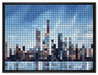 New York Pixel Skyline auf Leinwandbild gerahmt Größe 80x60
