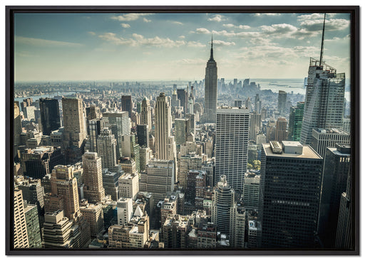 New York bei Tag auf Leinwandbild gerahmt Größe 100x70