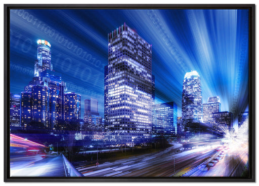 Los Angeles Matrix auf Leinwandbild gerahmt Größe 100x70